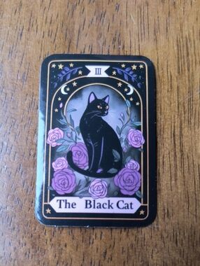 The Black Cat Decorative Pin - Black and Purple